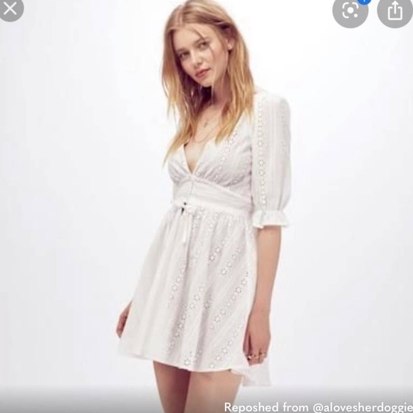 For Love And Lemons White Eyelet Dress Medium - Picture 4 of 12